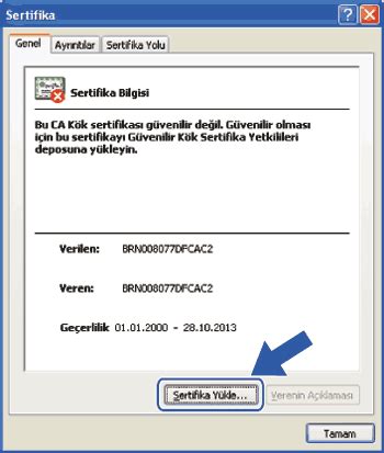internet explorer sertifika yükleme